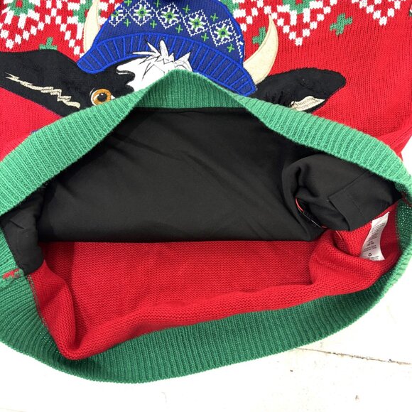 Holiday Time Men's Light Up Cow Ugly Christmas Sweater Large NWT - Picture 9 of 13